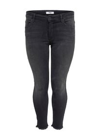 Only Carmakoma, Damen Jeans 'carWILLY REG SKINNY ANK JEANS', Black Denim