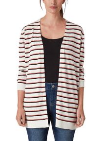 TRIANGLE, Damen Strickjacke, Koralle / Schwarz / Wei&szlig;