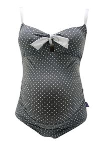 Petit Amour, Damen Badeanzug 'Antonie', Grau / Weiß