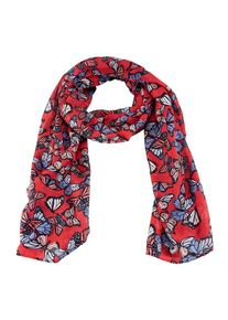 s.Oliver RED LABEL, Damen Schal, Royalblau / Hellblau / Rot / Schwarz