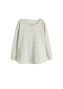 Violeta by Mango, Damen T-shirt 'Carla', Khaki / Weiß