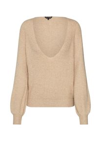 Review, Damen Pullover 'CORE V RIB D-STRICK', Beige
