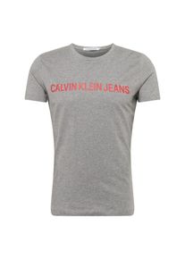 Calvin Klein Jeans, Herren T-Shirt 'INSTITUTIONAL SLIM LOGO TEE', Grau / Rot