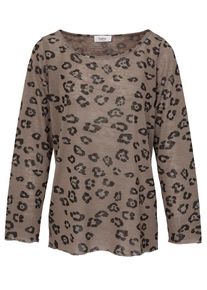 Heine, Damen Shirt, Taupe / Schwarz
