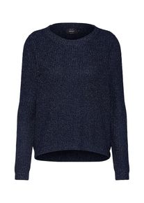 Only, Damen Pullover 'onlSHINY L/S PULLOVER KNT', Nachtblau / Weiß