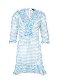 THE KOOPLES, Damen Kleid 'SILK', Hellblau / Weiß