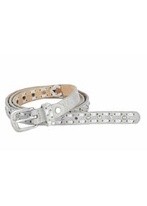 Heine, Damen G&uuml;rtel druchflochten, Silber