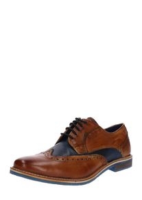 Bugatti, Herren Schnürschuhe, Nachtblau / Cognac