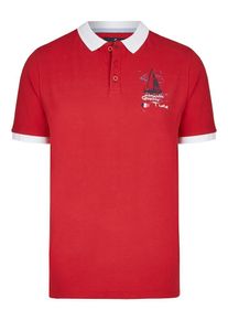 Daniel Hechter, Herren Polo, Rot / Weiß
