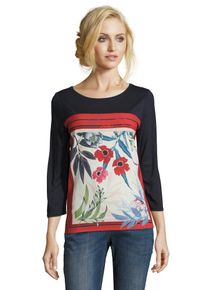 BETTY & CO Betty & Co, Damen Blusenshirt, Beige / Rauchblau / Kobaltblau / Hellgrün / Feuerrot
