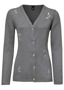 Heine, Damen Cardigan mit Strickmix, Grau