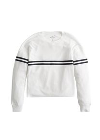 Hollister, Damen Pullover 'BOYFRIEND STRIPE TAPE', Schwarz / Weiß