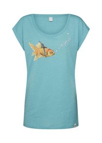 Iriedaily, Damen T-Shirt 'Hai Fish Tee', Petrol