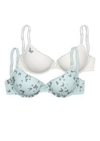 Petite Fleur, Damen Schalen-BH (2 Stck.), Hellblau / Weiß