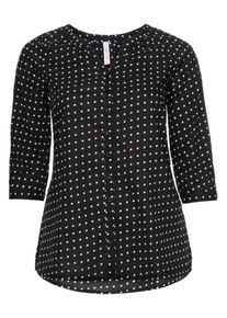 sheego Casual, Damen Longbluse, Schwarz / Weiß