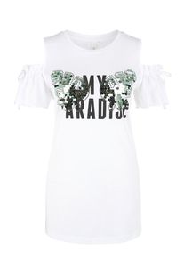 Q/S Designed By, Damen Jerseyshirt mit Cut-Outs, Gr&uuml;n / Schwarz / Wei&szlig;