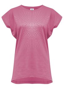 YOGISTAR.COM, Damen T-shirt 'Batwing Sunray', Pink / Silber