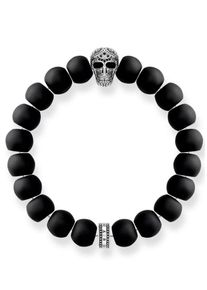 Thomas Sabo, Damen Armband 'Power Bracelet Maori Totenkopf, A1702-705-11', Schwarz / Silber