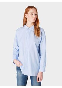 Tom Tailor Denim, Damen Bluse, Himmelblau / Weiß