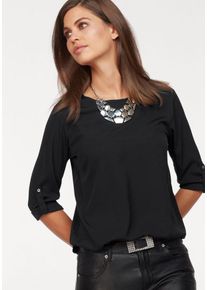 Laura Scott, Damen Schlupfbluse, Schwarz