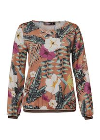 Hallhuber, Damen Satinbluse, Karamell / Mischfarben