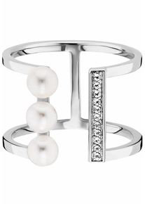 CAI Ca&iuml;, Damen Perlenring 'pure white', Silber
