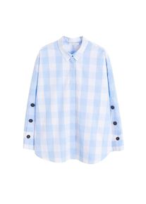 Violeta by Mango, Damen Hemd 'Cielo', Hellblau / Weiß