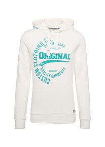 Tom Tailor Denim, Herren Sweatshirt 'hoody w. chestprint Sweatshirt 1/1', Jade / Naturwei&szlig;