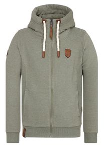 Naketano, Herren Sweatjacke 'Birol', Braun / Oliv / Weiß