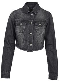 Urban Classics, Damen Short Denim Jacket, Black Denim