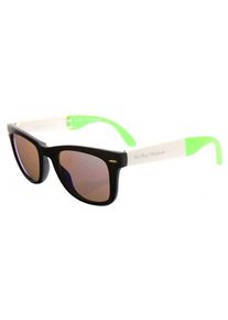 De Puta Madre, Damen Sonnenbrille 'DZ2039S-2238-BK-WHT-GN', Hellgrau / Kiwi / Schwarz