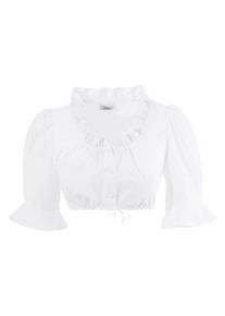 Love Nature, Damen Dirndlbluse mit Knopfverschluss vorne, Wei&szlig;