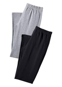 Vivance, Damen Caprihosen (2 Stck.), Graumeliert / Wei&szlig;