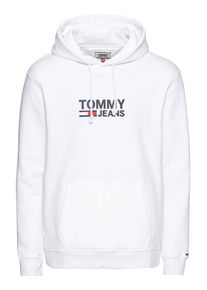 Tommy Jeans, Herren Hoodie 'TJM CORP LOGO HOODIE', Dunkelgrau / Weiß