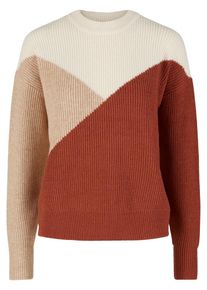Y.A.S, Damen Pullover, Beige / Hellbraun / Hummer