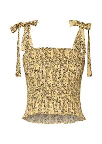 Review, Damen Blusen 'SMOCK KNOT AOP', Gelb / Schwarz