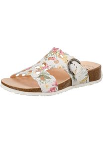 Think!, Damen Pantoletten 'Mizzi', Goldgelb / Grün / Pink / Weiß