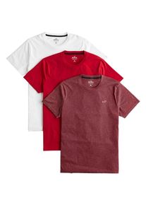 Hollister, Herren Shirts 'MH CREW SEASONAL MULTI MFC', Bordeaux / Feuerrot / Weiß