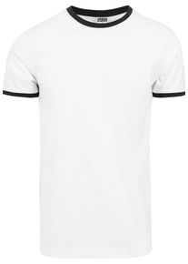 Urban Classics, Herren T-Shirt Ringer Tee, Weiß