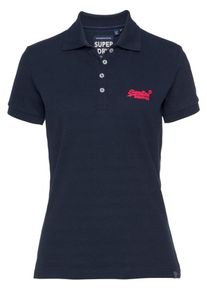 Superdry, Damen Poloshirt 'Cotton Polo Top', Navy / Rot