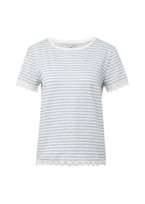 Tom Tailor Denim, Damen Shirt, Rauchblau / Weiß