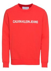 Calvin Klein Jeans, Herren Sweatshirt 'INSTITUTIONAL LOGO SWEATSHIRT', Rot / Weiß