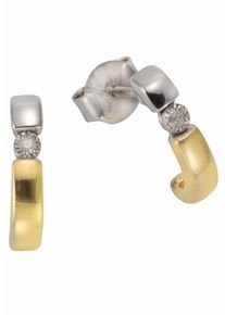 Firetti, Damen Paar Ohrstecker 'Solitär', Gold / Silber / Weiß