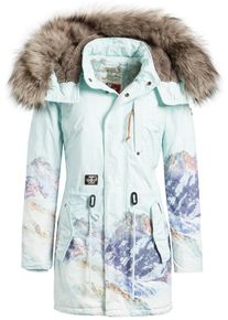 Khujo, Damen Mantel 'TIMEA2', Hellblau / Brokat / Violettblau