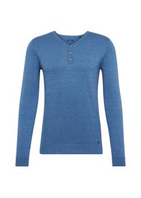 Tom Tailor, Herren Strickpullover mit Henley-Kragen, Blau