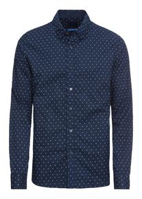 Scotch & Soda SCOTCH & SODA, Herren Hemd 'Ams Blauw slim fit simple lightweight printed shirt', Dunkelblau