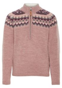 name it, Rollkragenpullover, Dunkelgrau / Beere / Altrosa / Wei&szlig;