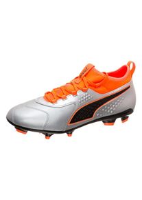 Puma, Herren Fu&szlig;ballschuh 'ONE 3 Leather FG', Orange / Silber