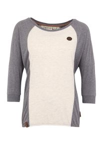 Naketano, Damen Shirt 'Purger mit Burger', Creme / Dunkelgrau