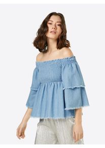 Minkpink, Damen Bluse 'RUFF STUFF', Hellblau
